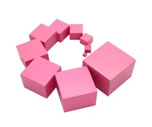 Tour rose - Ensemble de jouets empilables en bois - Jeu éducatif préscolaire - Outil de coordination œil-main - Cadeau pour l'enseignement des mathématiques et le développement sensoriel pour les