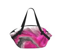 Tourbillon artistique fluide aux tons de pierres précieuses : magenta, noir, gris,Tapis de camping portable, couverture de pique-nique multifonctionnelle et pliable, utilisable comme sac de transport