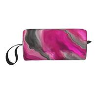 Tourbillon d'art Fluide de Ton Bijou Gris Noir Magenta, Trousse de Maquillage Trousse à cosmétiques Trousse de Toilette de Voyage Portable Pochette de Maquillage