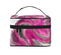 Tourbillon d'art Fluide de Ton Bijou Gris Noir Magenta, Trousse de Maquillage Trousse à cosmétiques Trousse de Toilette de Voyage Portable Trousse à Crayons