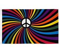Tourbillon De Paix Rainbow Drapeaux Décoratifs D'Extérieur 90X150Cm Double Face Drapeau Maison Imprimé Bannière De Décoration Extérieure Pour Fêtes Cour Vacances