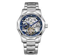 Tourbillon Design Montre analogique Automatique en Acier Inoxydable pour Homme, 8240-argent Bleu