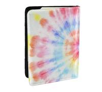 Tourbillon en Spirale Arc-en-Ciel Tie Dye, Porte-Passeport Portefeuille de Voyage en Cuir PU Étui pour Passeport Couvre-Passeport 6,5 po