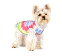 Tourbillon en Spirale Arc-en-Ciel tie-Dye,T-Shirt sans Manches en Coton pour Animaux de Compagnie, Gilet Respirant, Extensible et Doux,S