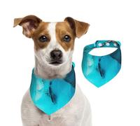 Tourbillons dorés Abstraits Tendance Bleu Sarcelle,Bandanas pour Chien, écharpe en Coton, Bavoirs réglables pour Animaux de Compagnie,S