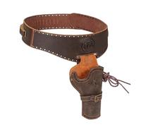 TOURBN Étui pour Pistolet en Cuir Véritable Western Cowboy Jambe Réglable Porte-munitions Ceinture