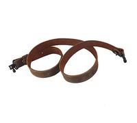 Tourbn Sangle de Fusil de Chasse de Style européen en Cuir véritable de 4 mm (avec émerillons), Marron, 109 * 2.5cm