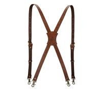 TOURBON Bretelles robustes en cuir véritable pour homme Bretelles réglables en forme de X 2,5 cm de large
