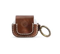 Tourbon Étui de transport en cuir fait à la main pour écouteurs avec porte-clés