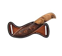 TOURBON Fourreau en cuir pour couteaux à lame fixe pour la ceinture, porte-couteau EDC, cadeau artisanal pour hommes