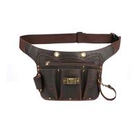 Tourbon Pochette à outils en cuir véritable avec sangle réglable pour marteau pour électricien, charpentier, jardinier