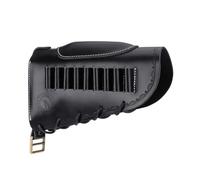 Tourbon Pochette de munitions en cuir de vachette réglable Repose-joues Recoil Pad Carabine Support de cartouche