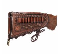 TOURBON - Pochette de munitions pour Fusil en Cuir de Vache, Repose-Joue réglable, Support de Coque pour Cartouches 30.06, 30.30, 308