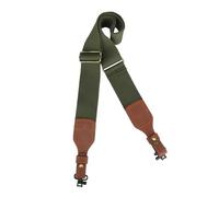 Tourbon Sangle en cuir pour fusil de chasse avec émerillons Style anglais Vert 5,1 cm