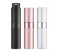 Toureal 8ML Flacon Parfum Vide (3 Pièces) Mini Vaporisateur Voyage, Atomiseur Pulverisateur (Argent, Rose, Noir)