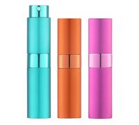 Toureal 8ML Flacon Parfum Vide (3 Pièces) Mini Vaporisateur Voyage, Atomiseur Pulverisateur (Cyan, Rouge Rose, Orange)