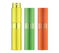 Toureal 8ML Flacon Parfum Vide (3 Pièces) Mini Vaporisateur Voyage, Atomiseur Pulverisateur (Jaune, Vert, Orange)