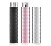 Toureal 8ml Vaporisateur Vide de Sac Rechargeable, Atomiseur Parfum, Recharge Spray Flacon de Parfum, Pulverisateur Voyage (Rose, Noir, Argent)