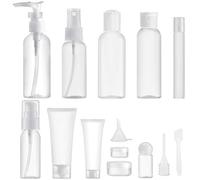 Toureal Flacons de Voyage 100ml Avion - 14 Pièces Kit Voyage Produit Toilette avec Contenant - Petit Récipient Pompe Vide Trousse Cabine - Mini Format Bouteille Cosmétique Pot