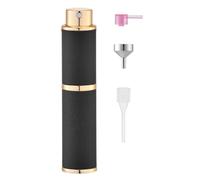Toureal Vaporisateur de parfum de voyage rechargeable, 10 ml | Distributeur d'après-rasage vide portable avec aspect cuir, anti-fuite, design torsadé, taille mini, pour homme et femme