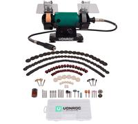 Touret à meuler 150W - 75mm avec arbre flexible et 195 accessoires