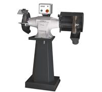 Touret à meuler brosse industriel dia. 250 mm 1400 rpm 1100 W 400V garantie Optimum 10 ans avec socle aspiration Optigrind GZ25CD