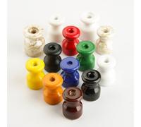 Tourillon de câble avec des vis et des chevilles. 10 isolateurs en porcelaine couleur cru NOIR pour l'installation de câbles de tresse de paroi.
