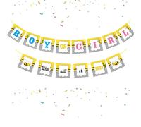 Tourima Bannière décorative pour fête prénatale garçon ou fille What It Bee