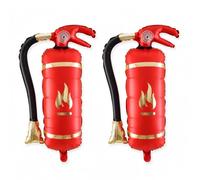 Tourima Lot de 2 ballons en aluminium avec extincteur de pompiers - 44 x 76 cm - Pour anniversaire d'enfant - Pompiers - Décoration d'anniversaire - Pour garçons