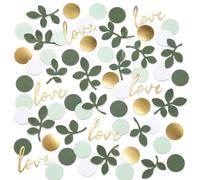 Tourima Love Salbei Lot de 100 confettis décoratifs de mariage dorés et verts - Décoration de table de mariage, canons à confettis Bride To Be - Décoration pour enterrement de vie de jeune fille