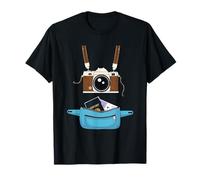 Tourist Spirit Day Camera Passeport Travel Around a World T-Shirt