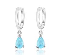 Tourmalina Boucles d'oreilles pour femme en argent sterling 925 mm de diamètre 13 mm avec 1 cristal Crac bleu de 0,9 cm fabriqué en Espagne de la marque Turmalina by Martina, Cristal Argent sterling,