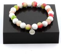 Tourmaline pastèque + bracelet de perles de howlite 8 mm