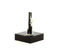 TOURMALINE SCHORL + FELDSPATH - Pierre Naturelle en Provenance du Pakistan, Shigar Valley, Skardu District Cristal Noir Brillant 11.5 ct - Certificat d'Authenticité Inclus 31 x 10 x 5 mm Noir G