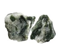 Tourmaline verte avec cristaux de quartz bruts et pierres de guérison, roches naturelles pour le broyage, pierres brutes et cristaux (lot de 2)
