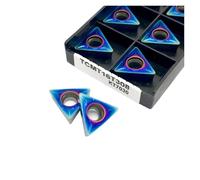 Tournage de plaquettes indexables en carbure Lame de tour en alliage dur, outil tournage externe for l'acier inoxydable, TCMT16T304 TCMT16T308 KT7030, 10 pièces(TCMT16T308 KT7030)