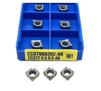Tournage de plaquettes indexables en carbure Outil de tournage interne en aluminium, outil coupe, outils tour, CCGT060202 CCGT060204 CCGT060208-AK H01, 10 pièces(CCGT060202-AK H01)