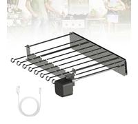 Tourne-Broche Électrique Gril à Rôtissoire, Accessoire de Barbecue en Acier Inoxydable avec 10 Brochettes et Moteur, USB, Shish Kebab