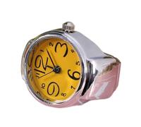 Tourne de Doigt, Anneau de Doigt Love Watch à la Mode Rond Analogique, Ringz Ring Watch Men Decoration for Women (Yellow)
