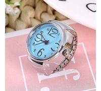 Tourne de Doigt, Anneau de Doigt Love Watch à la Mode Rond Analogique, Ringz Ring Watch Men Decoration for Women (Blue)