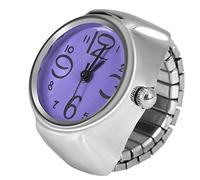 Tourne de Doigt, Anneau de Doigt Love Watch à la Mode Rond Analogique, Ringz Ring Watch Men Decoration for Women (Purple)