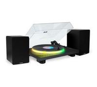 Tourne Disque 33/45/78 tours Bluetooth avec Plateau Lumineux LED - Big Ben PARTYBTTDLIGHT, avec Enceintes Thomson Bois 50W