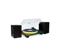 Tourne Disque 33/45/78 tours Bluetooth avec Plateau Lumineux LED - Big Ben PARTYBTTDLIGHT, avec Enceintes Thomson Bois 50W