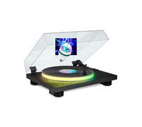 Tourne Disque 33/45/78 tours Bluetooth avec Plateau Lumineux LED - PARTYBTTDLIGHT, 6W RMS, Ampoule DIAMS LED
