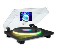 Tourne Disque 33/45/78 tours Bluetooth avec Plateau Lumineux LED - PARTYBTTDLIGHT, 6W RMS, Ampoule DIAMS LED