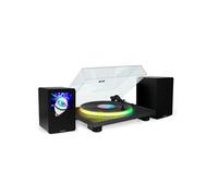 Pickering Tourne Disque 33/45/78 Tours Bluetooth, Plateau Lumineux LED - PARTYBTTDLIGHT, Enceintes Bois 50W, Ampoule DIAMS