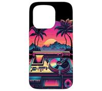 Tourne-disque audio en vinyle Synthwave pour technicien AV Coque pour iPhone 15 Pro