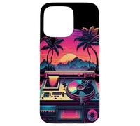 Tourne-disque audio en vinyle Synthwave pour technicien AV Coque pour iPhone 15 Pro Max