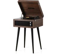 Tourne Disque Avec Support,Platine Vinyle Bluetooth À 3 Vitesses Avec Haut-Parleurs Intégrés Et Pieds Amovibles,Enregistreur Usb,Conversion Vinyle En Mp3(Espresso)
