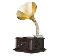 Tourne-disque Bluetooth portable avec haut-parleurs stéréo intégrés, phonographe rétro à 3 vitesses